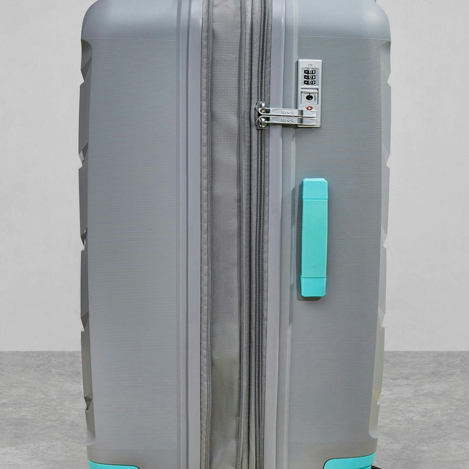 image 1 of Rock Tulum 3 Piece Set Suitcases Grey/Aqua | Grey | Large