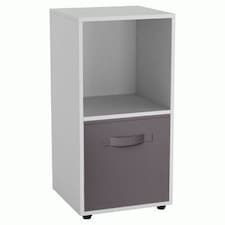 2-Cube Shelving Unit With Inserts White | White / Grey