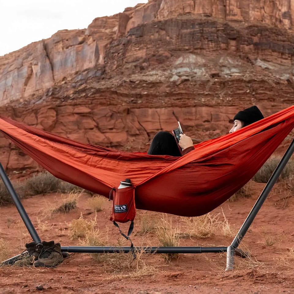 image 1 of DoubleNest Hammock - Lightweight Durable Portable Camping Hammock | Red | Red