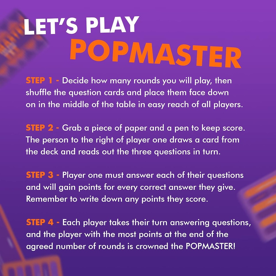 image 1 of Ginger Fox PopMaster Card Game
