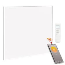 HOMCOM Wifi Enabled Smart Electric Heater, 170W Far Infrared Panel Heater, Low Energy, Voice Control, Adjustable Thermostat, Weekly and 12H Timer, Wall Mounted Radiator, Overheat Protection, White | White