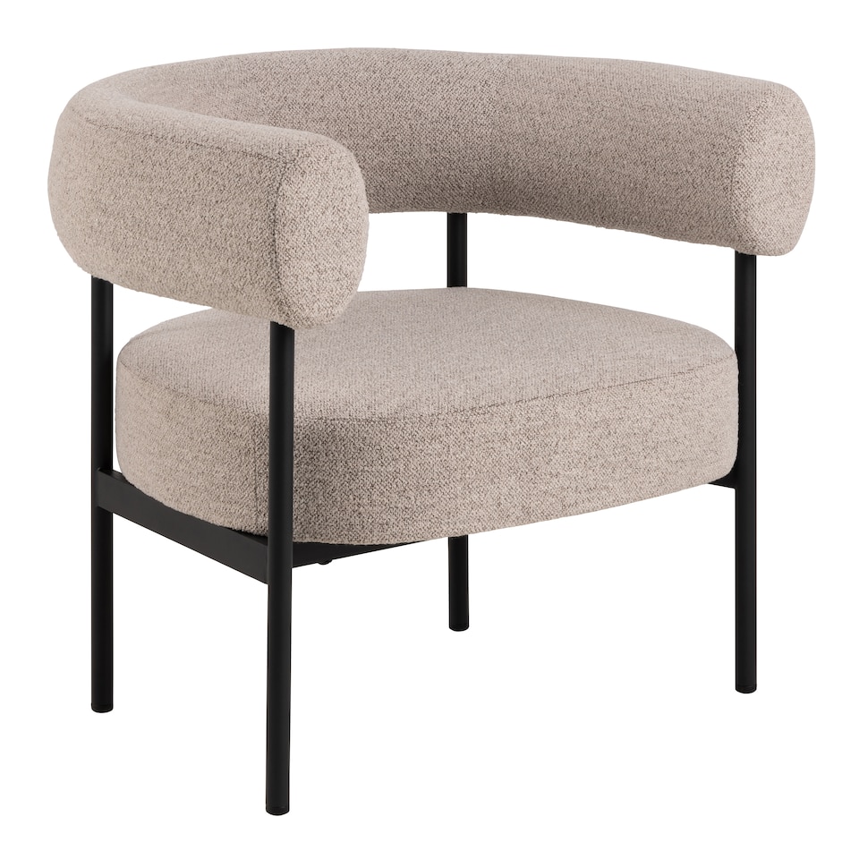 image 1 of Oakfield Lounge Chair in Beige Fabic with Black Legs