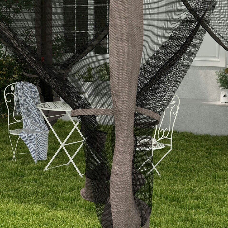 image 1 of Outsunny Garden Folding Tent Heavy Duty Pop Up Gazebo for Party Dark Grey