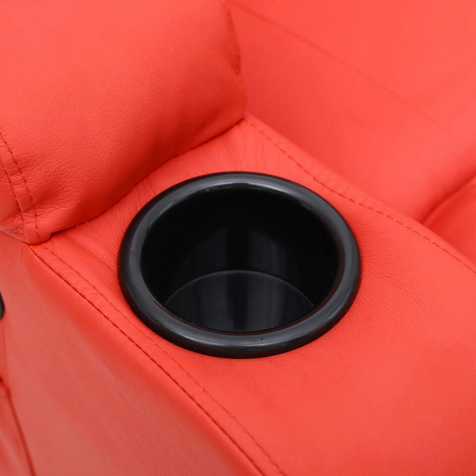 image 1 of Caesar Bonded Leather Recliner Rocking Swivel Heat & Massage Chair (Red)