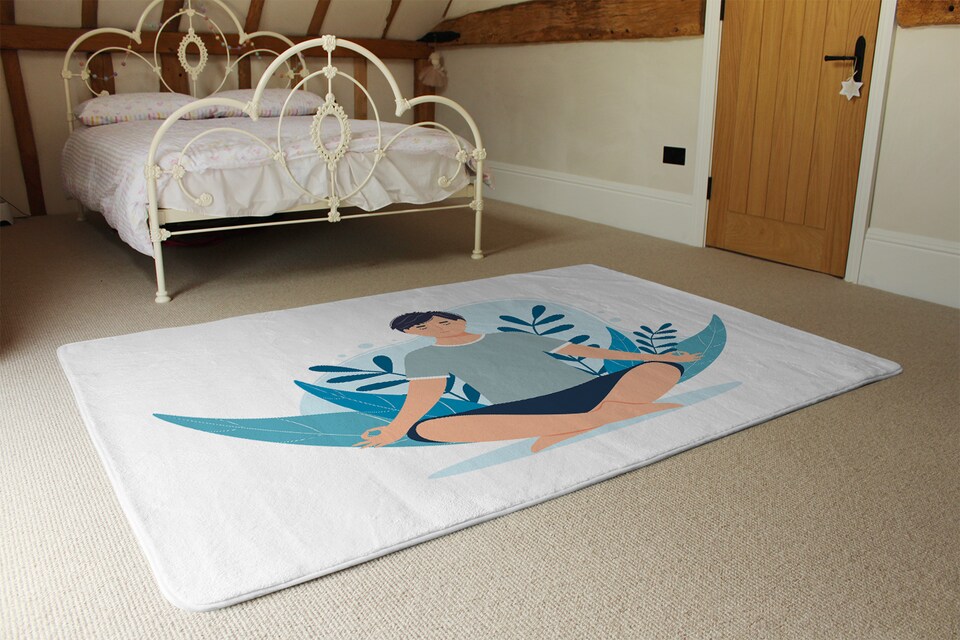 image 1 of Meditation Illustration Designer Rug | Multi
