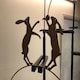 image 2 of Boxing Hares Wind Rocker Double Bare Metal/Ready to Rust - Steel - W54 x H148.5 cm