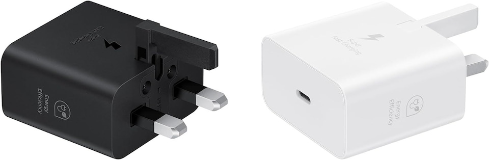 image 1 of Samsung 3 Amp 25W USB C UK Mains Charger with USB C to C Cable Black - EF-T2510XBEGGB