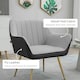 image 3 of HOMCOM Accent Chairs Velvet Armchairs for Living Room and Bedroom Light Grey