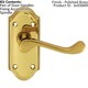 image 2 of PAIR Victorian Scroll Lever on Short Latch Backplate 112 x 48mm Polished Brass