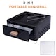 image 1 of Tabletop Folding Charcoal BBQ Grill Portable Outdoor Barbecue for Travel & Picnic White