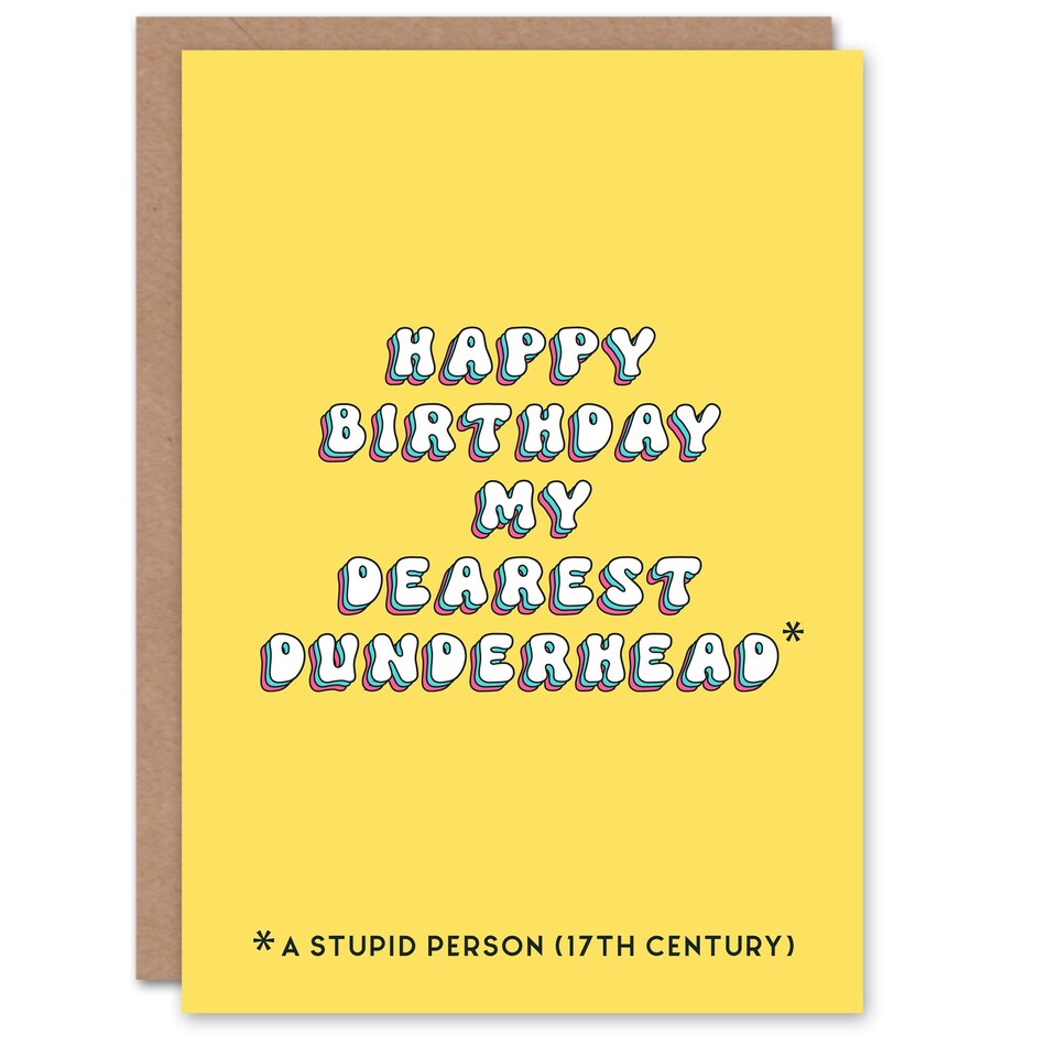 image 1 of My Dearest Dunderhead Fun Joke Humour Funny Birthday Card
