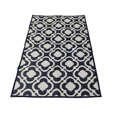 Charles Bentley Blue Patterned Weatherproof Rug 120x170cm