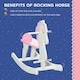 image 4 of HOMCOM Kids Ride-On Toy Rocking Horse w/ Handlebar, Foot Pedal - Pink