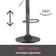 image 4 of Neo Cuban Bar Stool Dark Grey Fabric Black Steel Base Set of Two