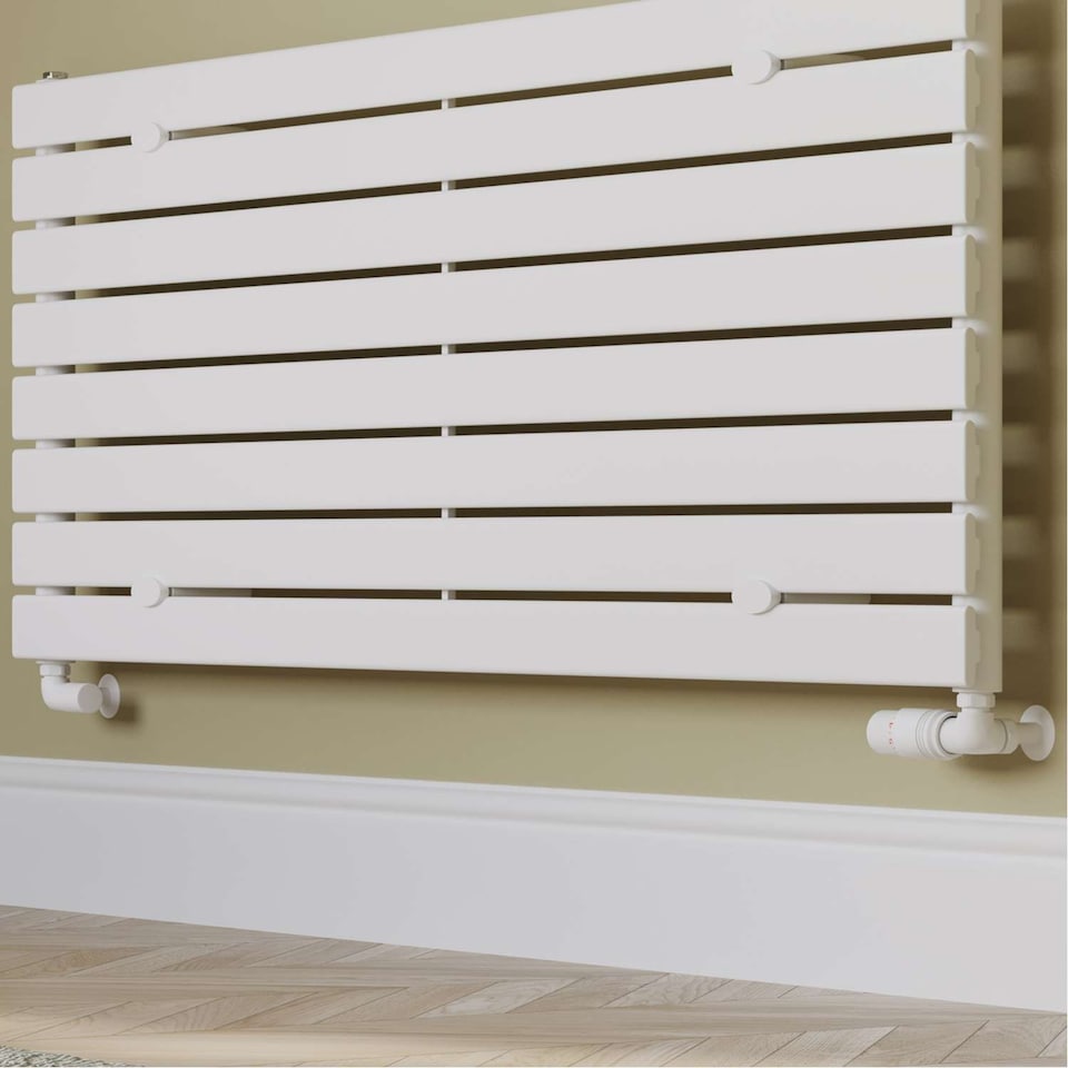 image 1 of Talus Bold - White Thermostatic Radiator Valve & Lockshield Corner 15mm