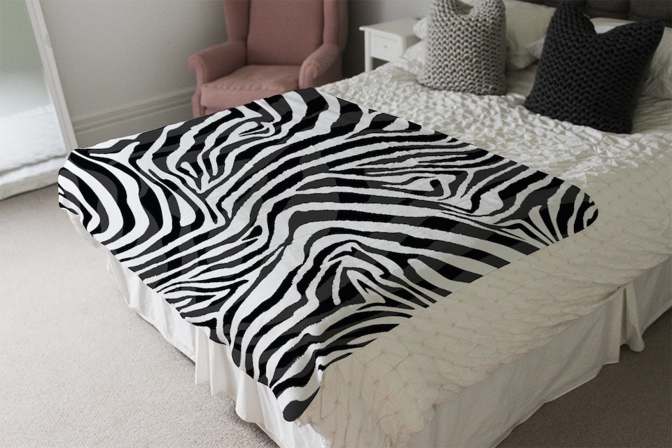 image 1 of Zebra Animal Print Blanket | Multi