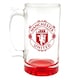 image 1 of Manchester United FC Crest Glass Tankard - Red - One Size