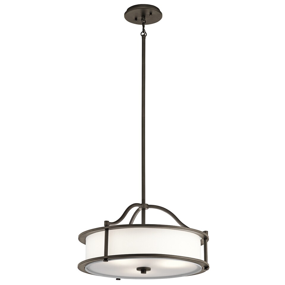 image 1 of Emory 3 Light Semi Flush Round Ceiling Pendant Light Pewter, E27