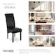 image 7 of Dining Chair - ergonomic seat shape, high backrest, padded, faux leather - Set of 4 Black
