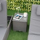 image 8 of Outsunny 3 PCS Outdoor Rattan Lounger Table Sectional Conversation Furniture Set