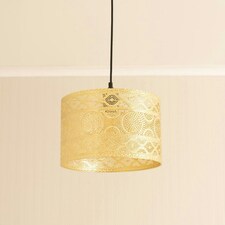 ValueLights Casablanca Pair Gold Metal Lamp Shades & Bulbs Gold