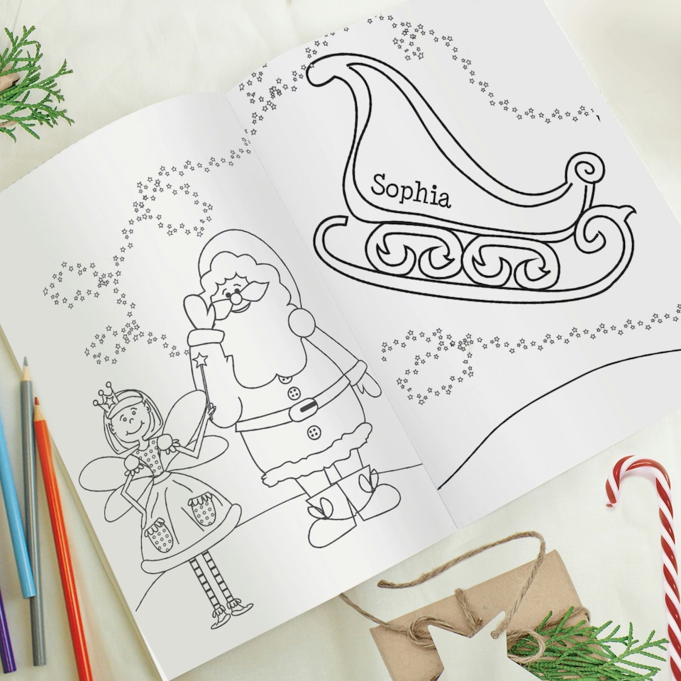 image 1 of Personalised 'It's Christmas' Fairy Colouring Book