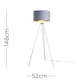 image 6 of ValueLights Modern Gold Hairpin Design Tripod Floor Lamp With Grey Gold Shade | Grey