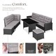 image 3 of 8 Seater Garden Furniture Set Barletta with Cushions, Footstools and Table | Black | black | 116,50 x 63 x 75 cm | 1