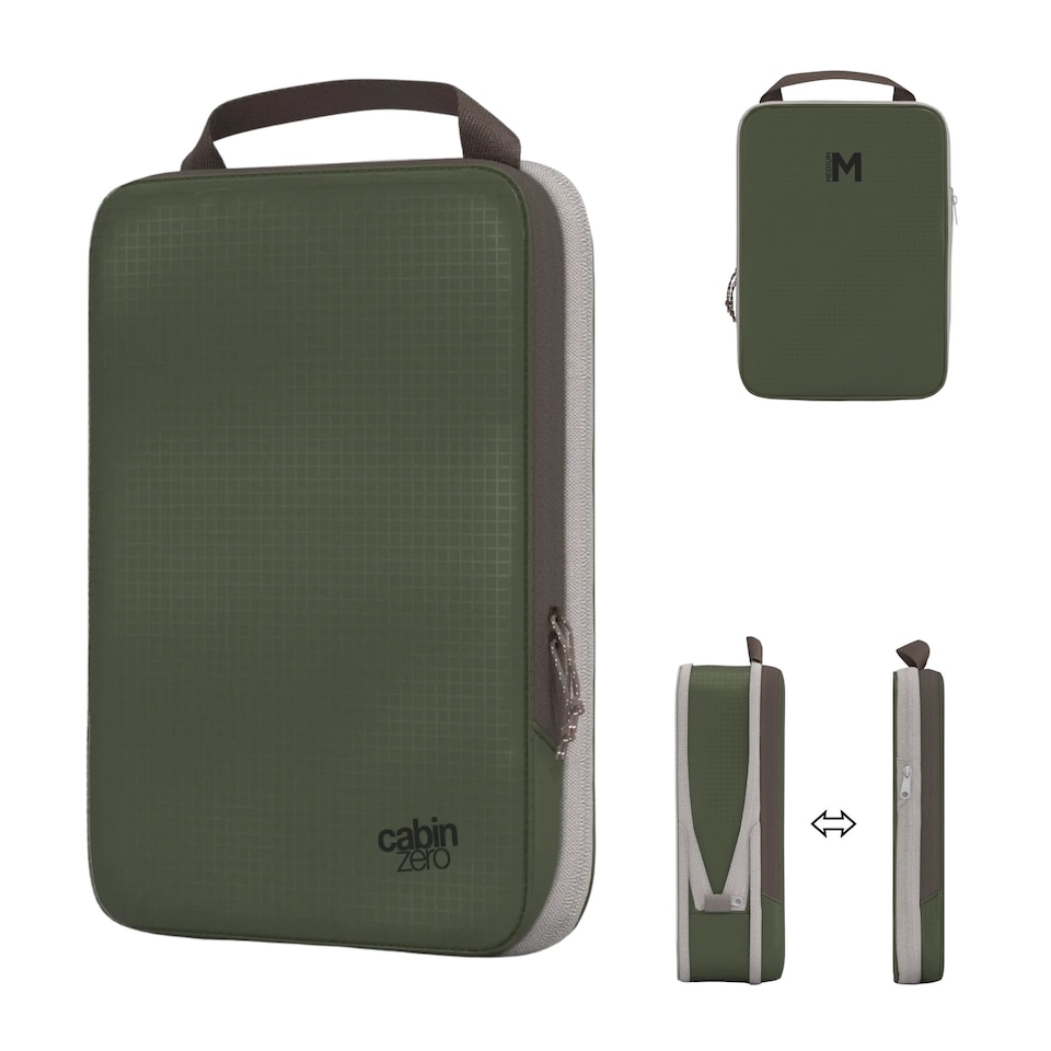 image 1 of CabinZero Ultralight Compression Packing Cube (Medium), Lightweight Space-Saving Travel Organizer | Green | GEORGIAN KHAKI | Medium | 1