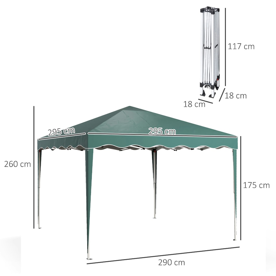 image 1 of Outsunny 3x3(m) Pop Up Gazebo Marquee Tent for Garden w/ Carry Bag Grey