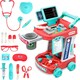 image 2 of Doctor Kit for Kids – 20-Piece Educational Medical Station Trolley Playset with Sounds & Accessories (Coral)
