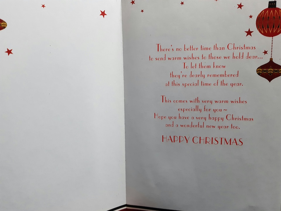 image 1 of To a Special Cousin and Family Baubles Design Christmas Card