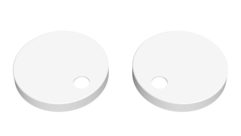 image 1 of Balterley Toilet Seat Cover Caps White (NCH198)
