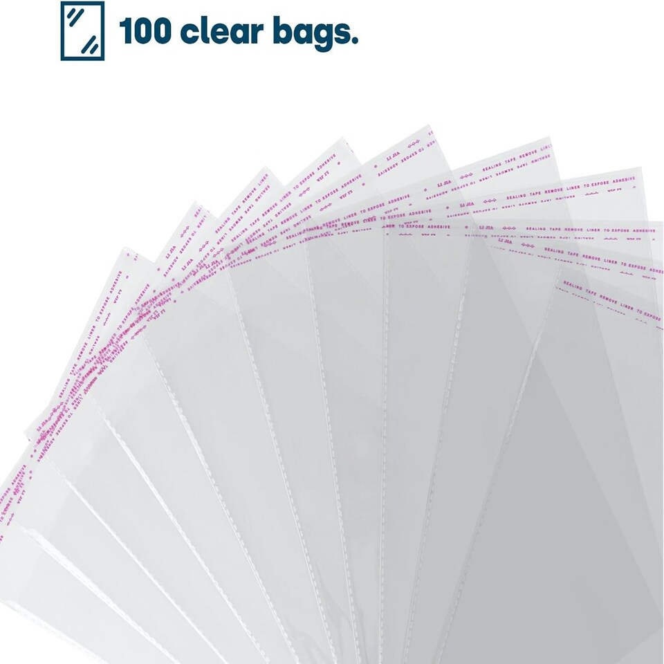 image 1 of Pack of 100 Clear OPP Bags 30 x 40cm with Self-Adhesive Strip