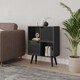 image 3 of Black 4-Cube Storage Unit with 2 Wooden Doors and Legs | Black | Black & Black | 1