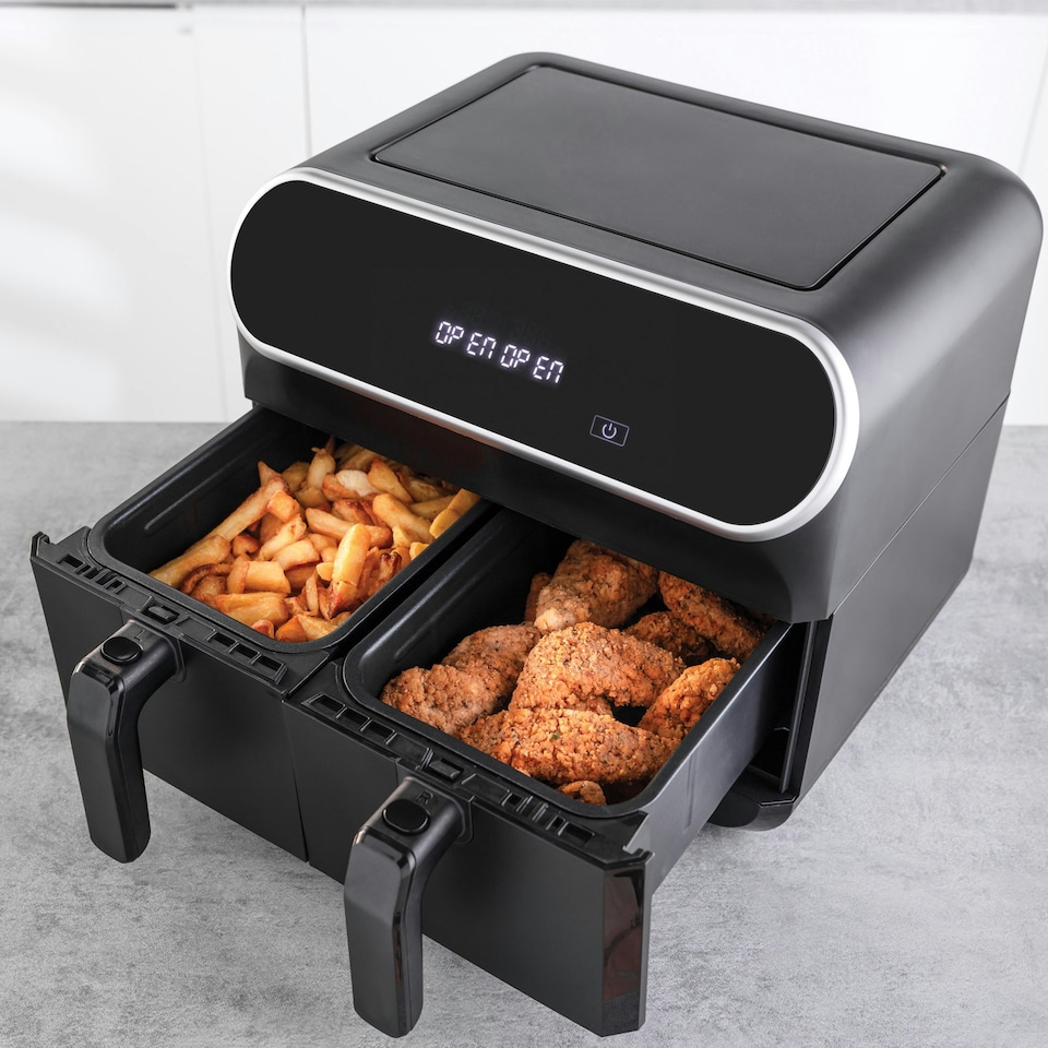 image 1 of Statesman SKAF08017BK Digital Dual Zone Air Fryer, 8 Litre, Black