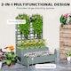 image 3 of Outsunny 2-Tier Wooden Raised Bed with Trellis and Drainage Holes, Brown 
