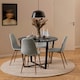 image 4 of Amble Round Dining Table with Black Marble Melamine Top & Black Legs