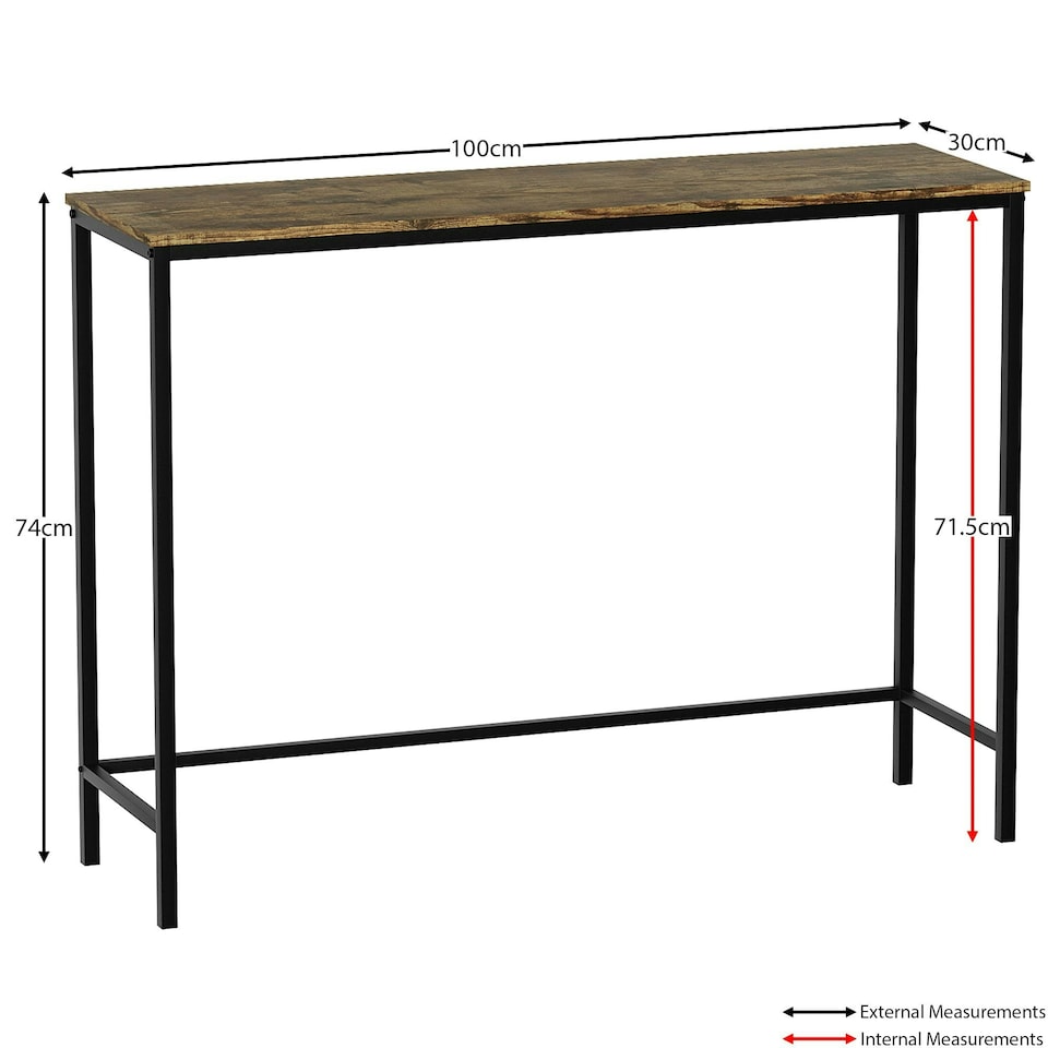 image 1 of Vida Designs Brooklyn Console Table Hallway Shelf, Dark Wood