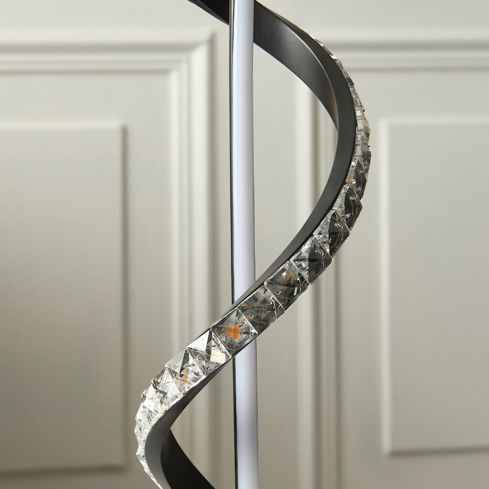image 1 of Pagazzi Hyde Matte Black And Crystal LED Table Lamp
