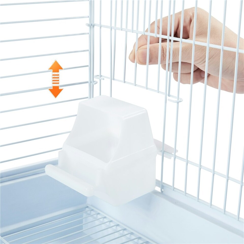 image 1 of Yaheetech 58 cm Tall Open Top Travel Bird Cage Black