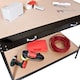 image 3 of Workbench with pegboard, 2 shelves, 1 large drawer, 12 hooks | Black | black | 120 x 60 x 156 cm | 1