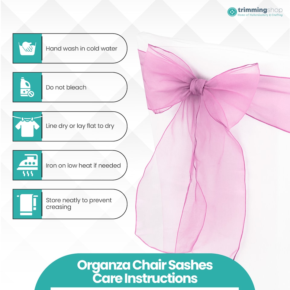 image 1 of 17 x 280cm Organza Chair Sashes, Sheer Sash Ties - 1pc