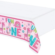 Amscan One Wild Girl Plastic 1st Birthday Party Table Cover - Pink - One Size