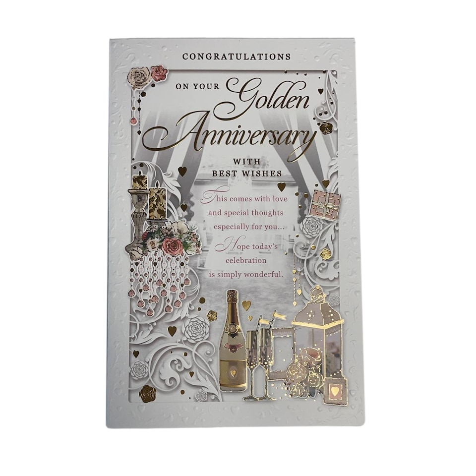 image 1 of With Best Wishes Congratulations On Your Golden Anniversary Opacity Card
