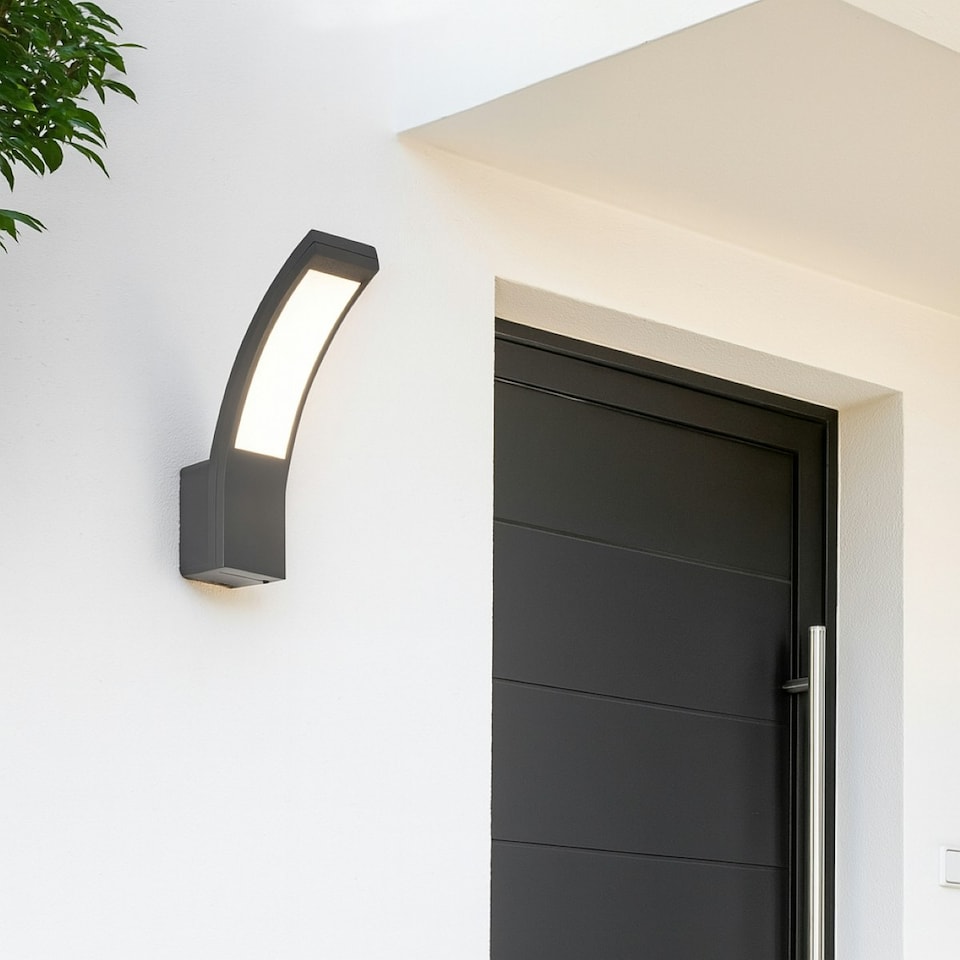 image 1 of CGC PARIS Grey LED Curved Outdoor Wall Light Grey