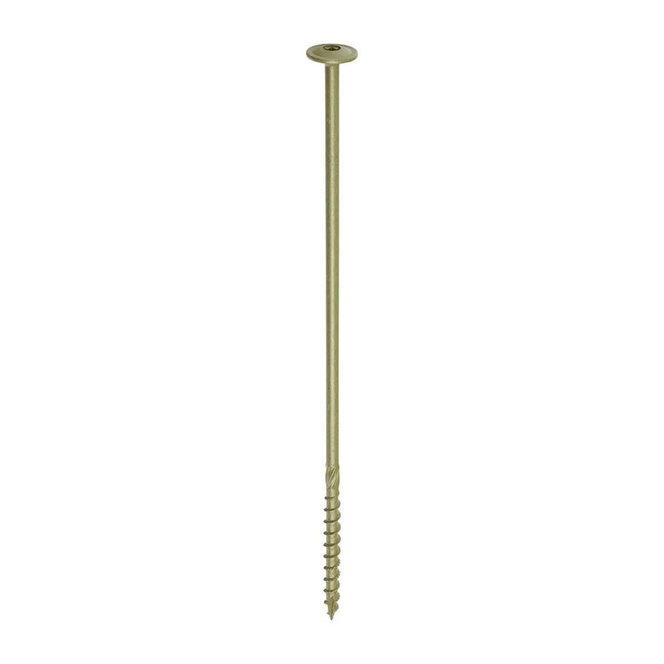 image 1 of Timco - Timber Frame Construction & Landscaping Screws - Wafer - Exterior - Green Organic (Size 8.0 x 275 - 25 Pieces)