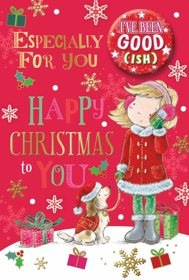 Especially For You Gold Foil Finished Open Christmas Card