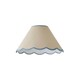 image 7 of ValueLights Florie Natural Linen Large Tapered Lamp Shade with Scallop Blue Trim