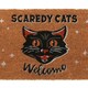 image 3 of Something Different Scaredy Cats Welcome Door Mat - Natural/Black/White - One Size
